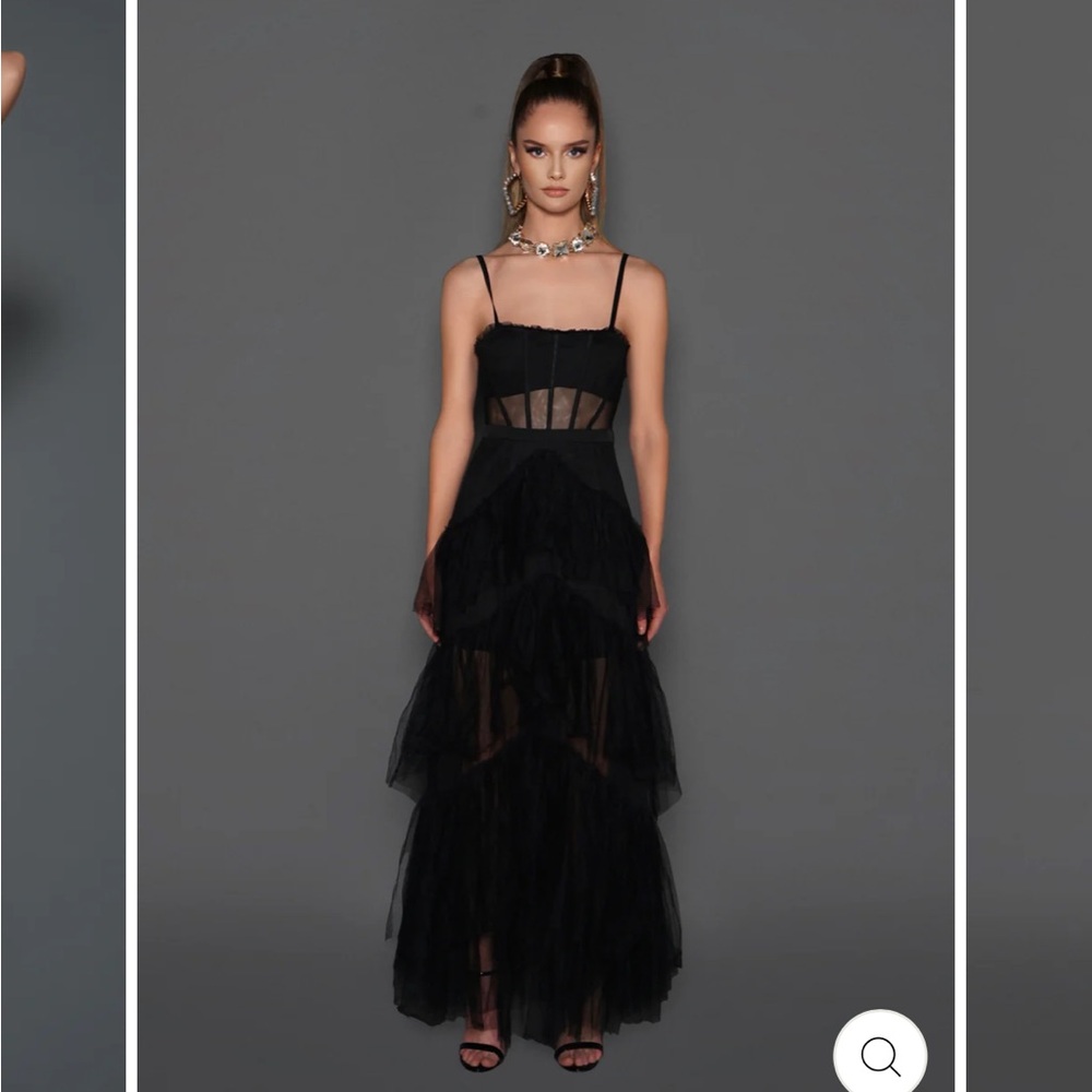 Black Tulle Maxi Dress